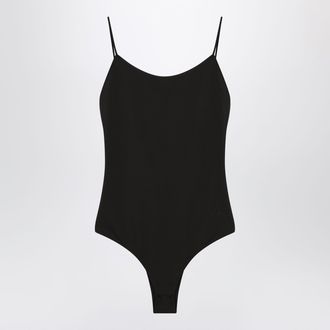 Jacquemus Black Cabana swimsuit with ruffles
