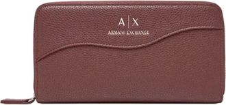 A|X Armani Exchange Accessoires, Dames, Rood, ONE Size, Leer, Signature Portefeuille