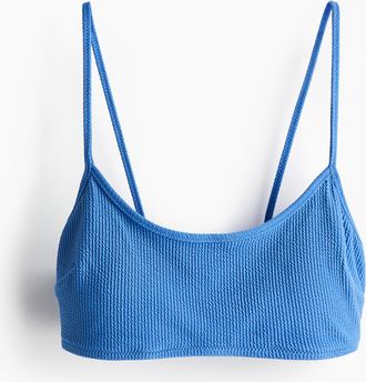 H&M Wattiertes Bikinitop - Blue