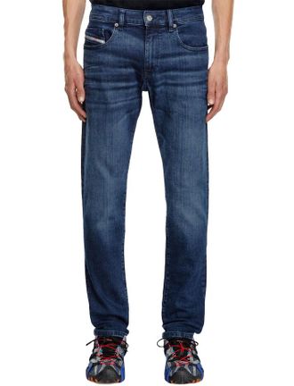 Diesel katoenen Diesel broek donkerblauw D-Strukt slim fit