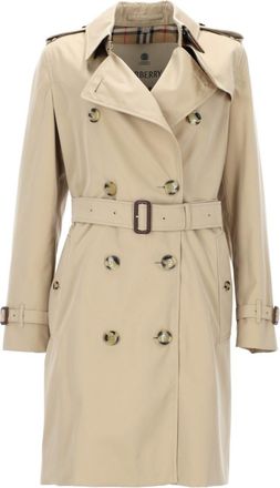 Burberry Beige Notched Lapel Trench Coat