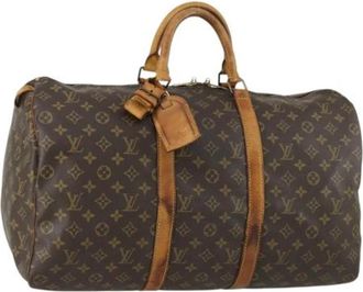Louis Vuitton Pre-owned Canvas Weekendtas - Dames - Vintage Weekendtas - Bruin - ONE Size - Vintage