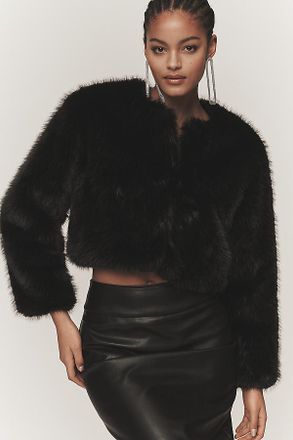 Blank NYC Gala Affair Faux Fur Crop Jacket