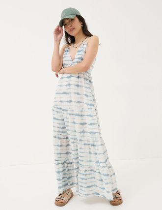 Fat Face FatFace Blue Tie Dye Tammy Beach Maxi Dress