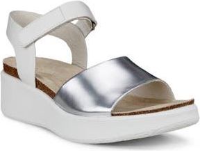 Ecco CORKSPHERE Flowt Wedge Cork Sandal in Pure Silver at Nordstrom Rack, Size 10-10.5Us / 41Eu