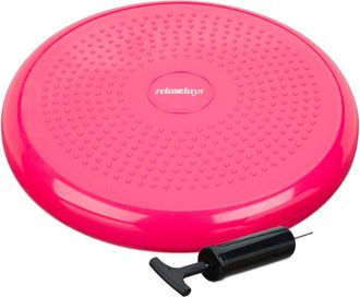 Relaxdays Relaxdays - Pack De 9 Coj&iacute;n De Equilibrio Con Inflador, Pvc, 7 X 33 Cm, Rosa