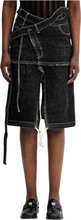 Ottolinger Signature Wrap Denim Skirt - Dames - Spijkerrokken - Zwart - L - Denim - Rokken