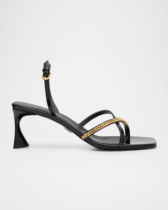 Stella McCartney 65mm Elsa Patent Vegan Leather Chain Sandals