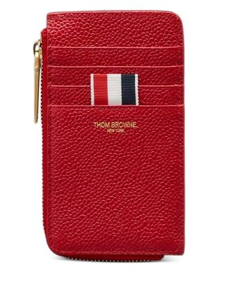 Thom Browne pebble grain zip cardholder - Red