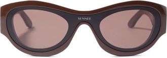 Sunnei Occhiali da sole geometrici - Marrone