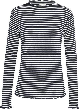 Karen by Simonsen Gestreepte Longsleeve Top Nachtblauw - Dames - Longsleeves - Veelkleurig - 2XS - Tops