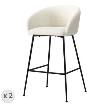 Moloo Silla de bar de tela ecru (x2)