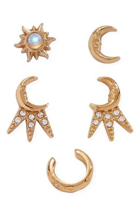 Alex and Ani Sun & Moon Earring Set in Gold at Nordstrom