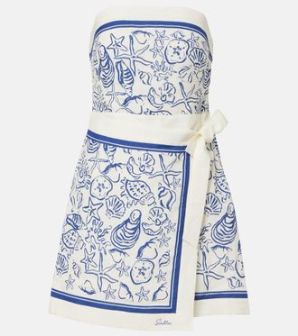 SIMKHAI Darbie printed linen-blend minidress