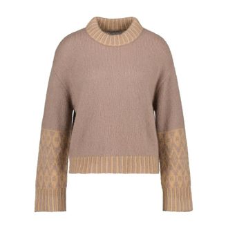 Lu Ren Halo Ronde Hals Breiwerk - Dames - Truien - Beige - Maat: S Wol