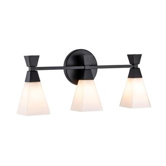 Netlighting Bowtie 3 Light Bathroom Wall Lamp Matte Black IP44