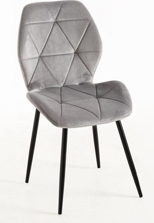 Regalos Miguel Sillas - Silla Sesel Terciopelo Patas Negras - Gris