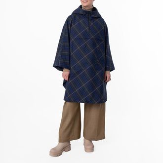 Burberry Packaway Check Printed Twill Cape, Size XS/S