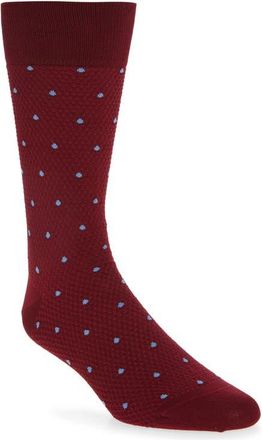 Paul Smith Naven Polka Dot Cotton Blend Dress Socks in Dark Red at Nordstrom