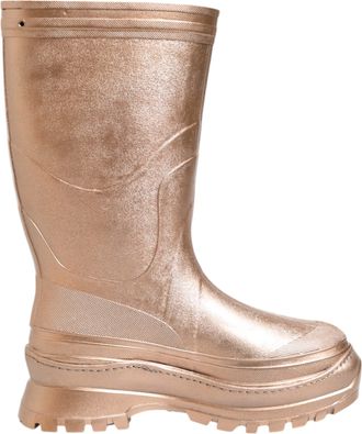 Dolce & Gabbana Womens Rubber Rain Boots Lug Sole - Nude - Size EU 41