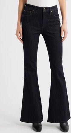 Rag & Bone Flexi Dahlia Mid Rise Flare Jeans in Rinse at Nordstrom, Size 28