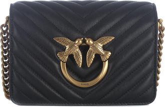 Pinko Mini Love Click Chevron leather bag with stud