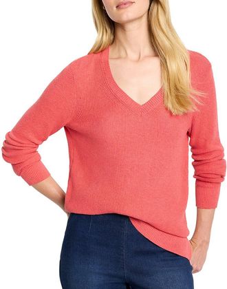 Nic+Zoe Nic+Zoe Waffle Stitch V-Neck Sweater