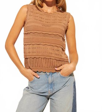 John & Jenn Husk Sleeveless Tank Top In Saddle