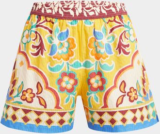 Etro Tapestry Cotton Shorts