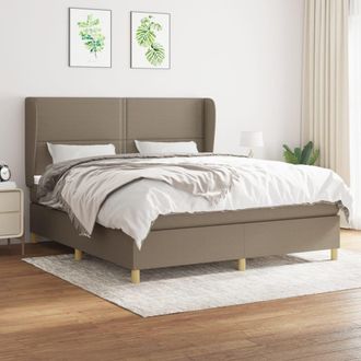 vidaXL Vidaxl - Cama Box Spring Con Colch&oacute;n Tela Gris Taupe 180x200 Cm