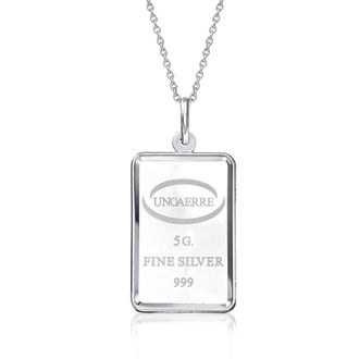 Ross-Simons Italian Sterling Silver 5-Gram Ingot Pendant Necklace