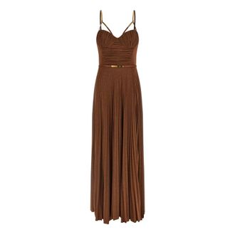 Elisabetta Franchi Dames, Jurken, Bruin, Maat: XS Jersey