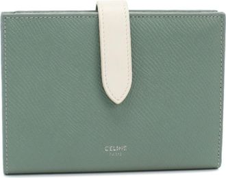Celine Green Leather Middle Wallet (Bi-Fold) (Pre-Owned)