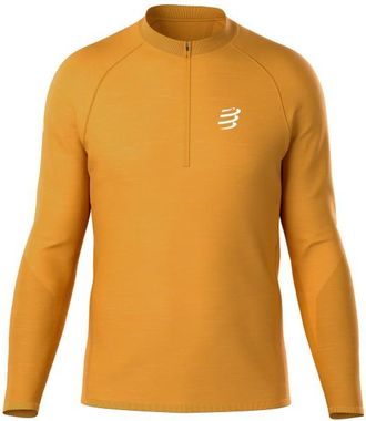 Compressport Merino Half-Zip L/S Tshirt Laufshirt f&uuml;r Herren | orange