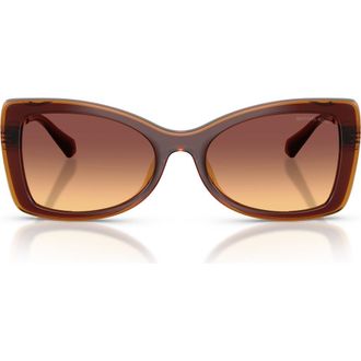 Michael Kors Malaga 53mm Gradient Butterfly Sunglasses in Dark Brown /Brown Gradient at Nordstrom