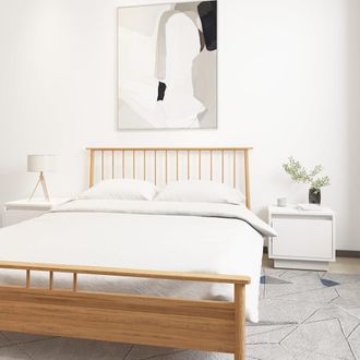 vidaXL Vidaxl - Mesitas De Noche 2 Uds Madera Maciza De Pino Blanco 35x34x32 Cm