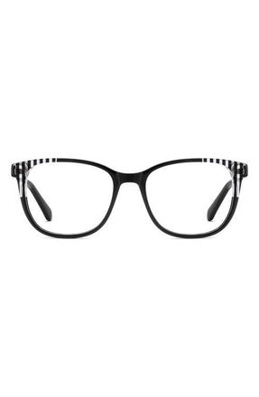 Kate Spade New York joliet 51mm square optical glasses in Black Striped Crystal at Nordstrom