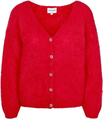 Americandreams Cornelia LS Cardigan - Dames - Vesten - Rood - M - Wol - Truien & Vesten