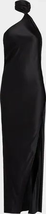 Kiki De Montparnasse Soie Asymmetrical Halterneck Gown