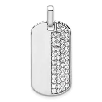 Diamond2Deal 14K Gold Lab Grown Diamond Dog Tag Pendant (1ct, VS, D-E)