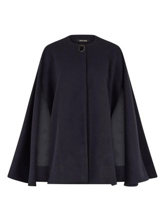 Roberto Cavalli cashmere-blend cape - women - Virgin Wool/Cashmere/Silk - OS - Black