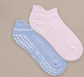 BAM Pilates Grip Short Socks - 2 Pack -Size 4-7 - UK Size 4-7