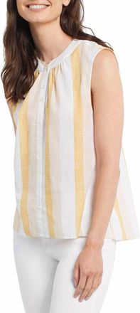 Tribal Sleeveless Button Front Top In Wheat