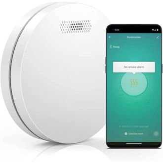 Elle Detector De Humo Conectado - Bater&iacute;a De 10 A&ntilde;os - Alarma Contra Incendios Wifi Con Smart Life - 1 Unidad Npterbl