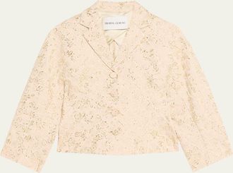 Prabal Gurung Metallic Floral Jacquard Sculpted Jacket