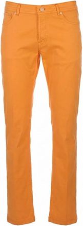 Kiton Slim-fit Broeken - Heren - Slim Fit Broeken - Oranje - W33 - Leer - Broeken