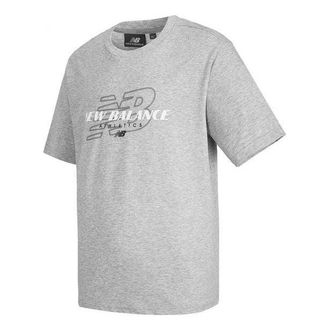 New Balance Logo T-Shirt Asia Sizing Grey White 5EC2U843-MGR