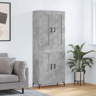 vidaXL Credenza Grigio Cemento 69,5x34x180 cm in Legno Multistrato - Vidaxl