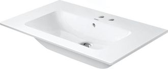 Duravit Lavabo Para Muebles Duravit Me De Starck, 2 Agujeros Para Grifos, Rebosadero, Con Banco Para Grifos, 830 Mm, Color: Seda Blanca Mate Con Wondergliss -