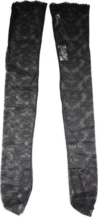 Dolce & Gabbana Womens Black Floral Lace Cotton Stretch Stockings Socks Nylon Elastane Clothing